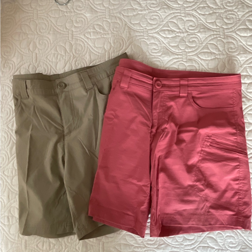 Eddie Bauer Tan and Pink Women’s Shorts (Pair)
